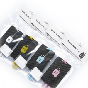 New upgrading colored full carbon fiber luggage tag for baggage travel bag labels suitcase tags